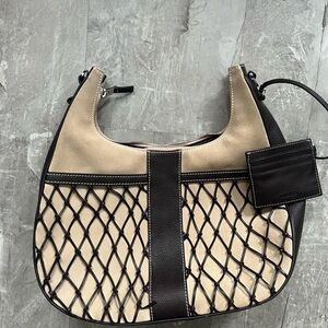 Elegant Beige dark brown  Vintage Lambertson Truex  Women's Bag needs a strap